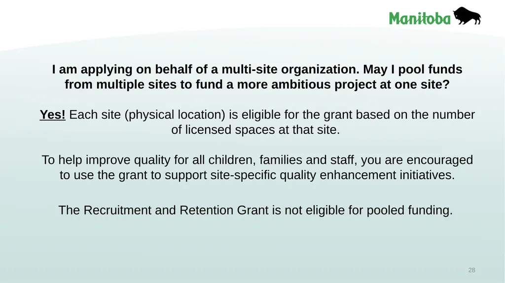 Early Learning and Child Care Quality Enhancement - slide 28 of 30