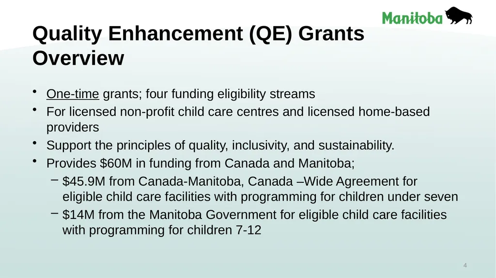 Early Learning and Child Care Quality Enhancement - slide 4 of 30