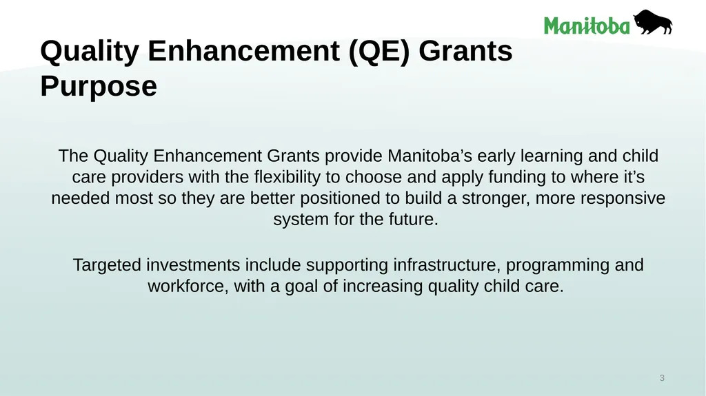 Early Learning and Child Care Quality Enhancement - slide 3 of 30