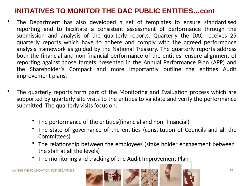 PORTFOLIO COMMITTEE ON ARTS & CULTURE Progress - slide 66 of 68