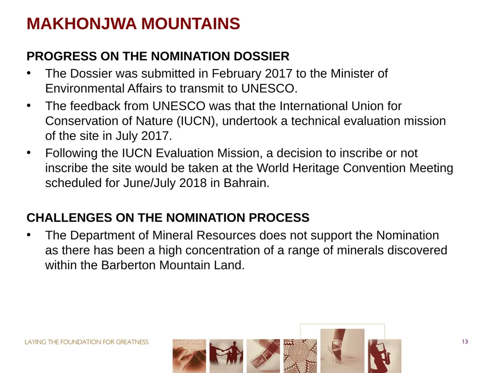 PORTFOLIO COMMITTEE ON ARTS & CULTURE Progress - slide 13 of 68