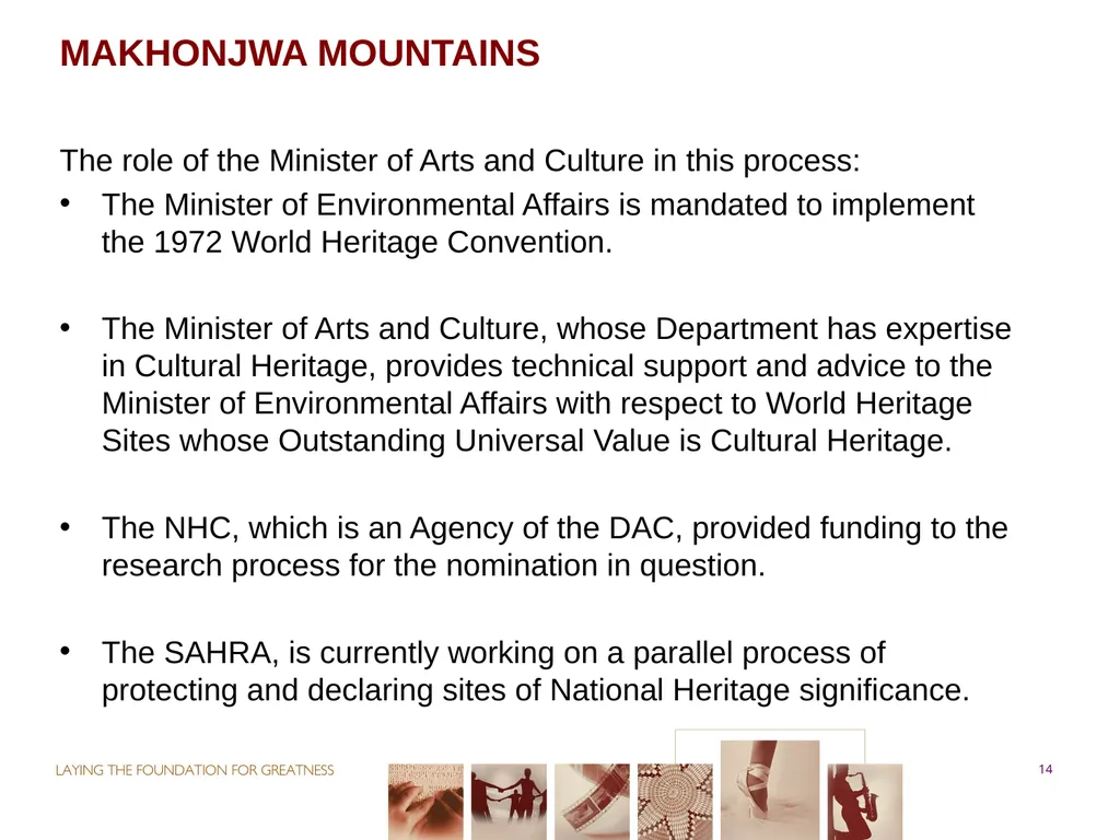 PORTFOLIO COMMITTEE ON ARTS & CULTURE Progress - slide 14 of 68