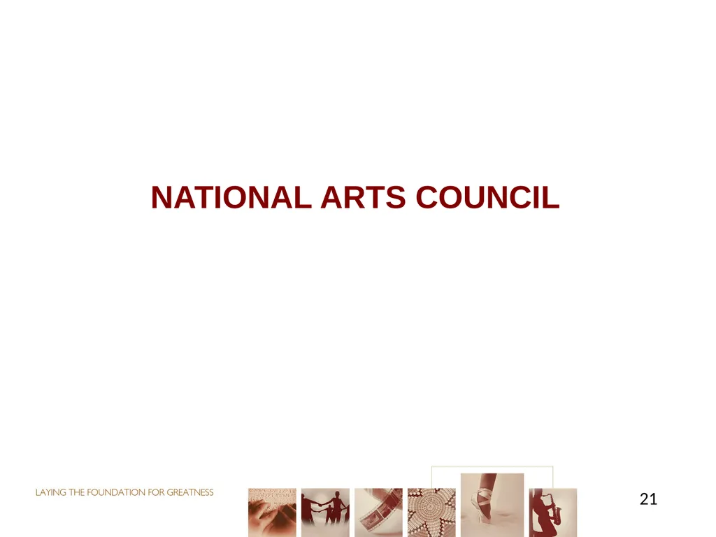 PORTFOLIO COMMITTEE ON ARTS & CULTURE Progress - slide 21 of 68