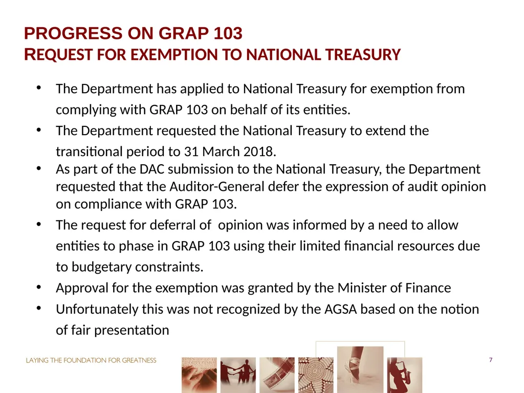 PORTFOLIO COMMITTEE ON ARTS & CULTURE Progress - slide 7 of 68