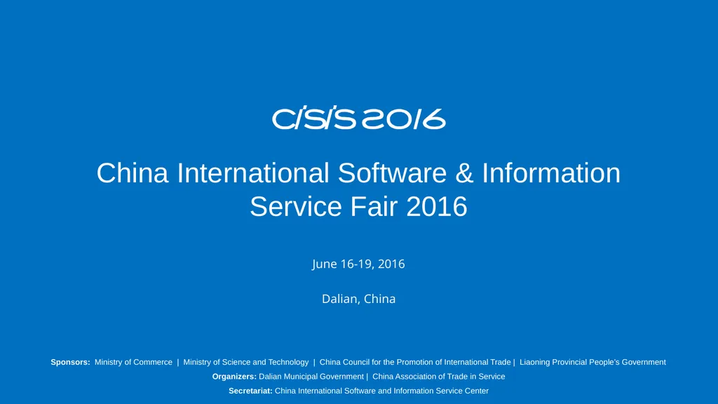 China International Software & Information Service - slide 1 of 15