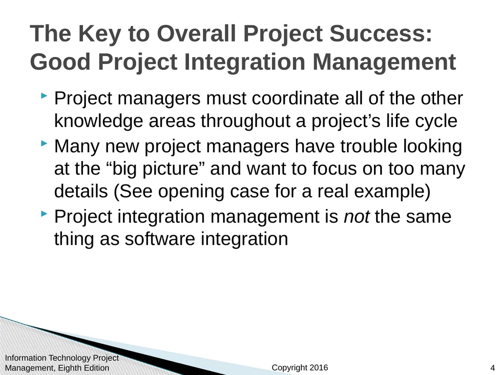 Chapter 4: Project Integration Management - slide 4 of 54