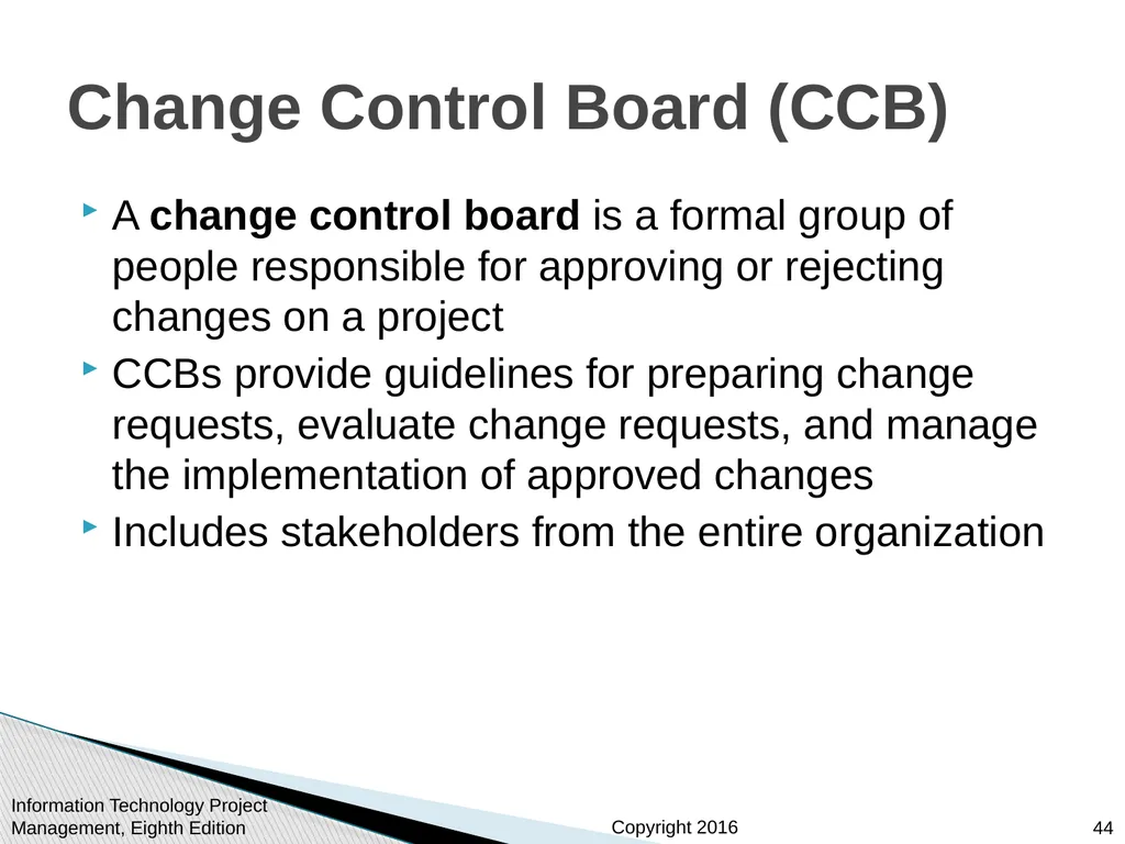 Chapter 4: Project Integration Management - slide 44 of 52