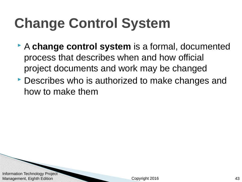Chapter 4: Project Integration Management - slide 43 of 52