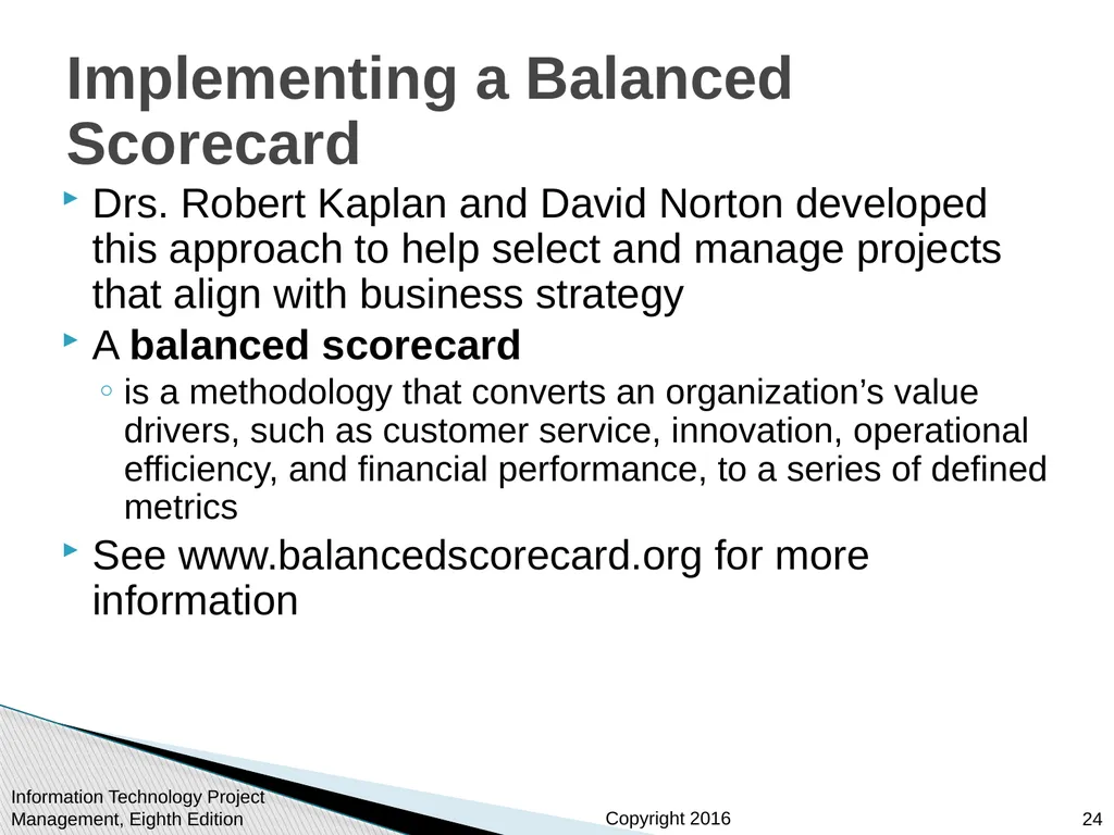 Chapter 4: Project Integration Management - slide 24 of 52
