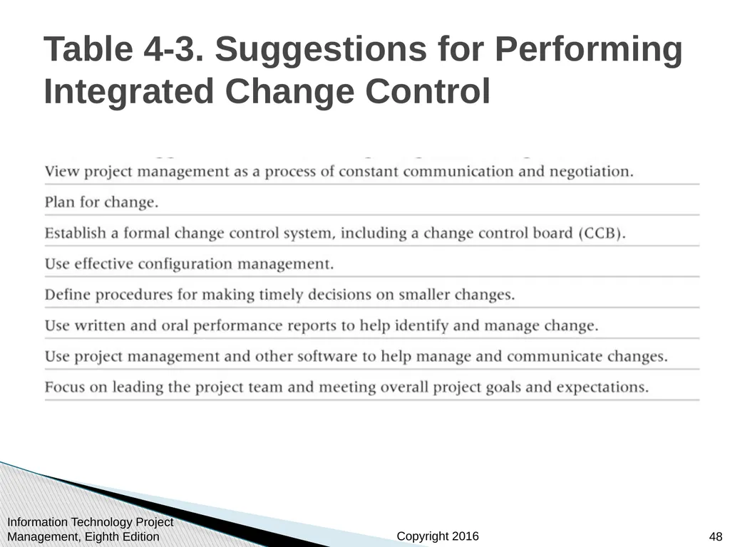 Chapter 4: Project Integration Management - slide 48 of 52
