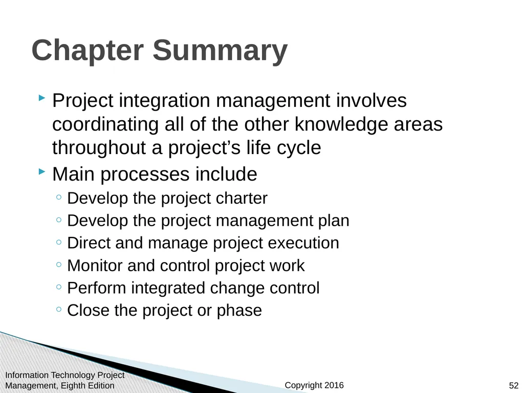 Chapter 4: Project Integration Management - slide 52 of 52