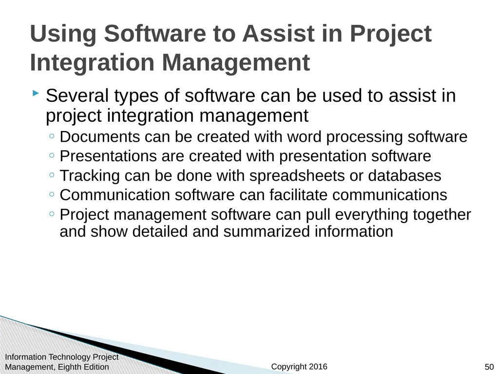 Chapter 4: Project Integration Management - slide 50 of 52