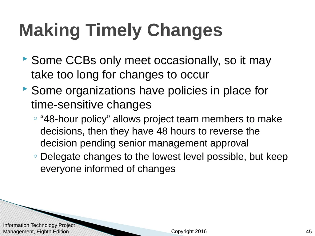 Chapter 4: Project Integration Management - slide 45 of 52