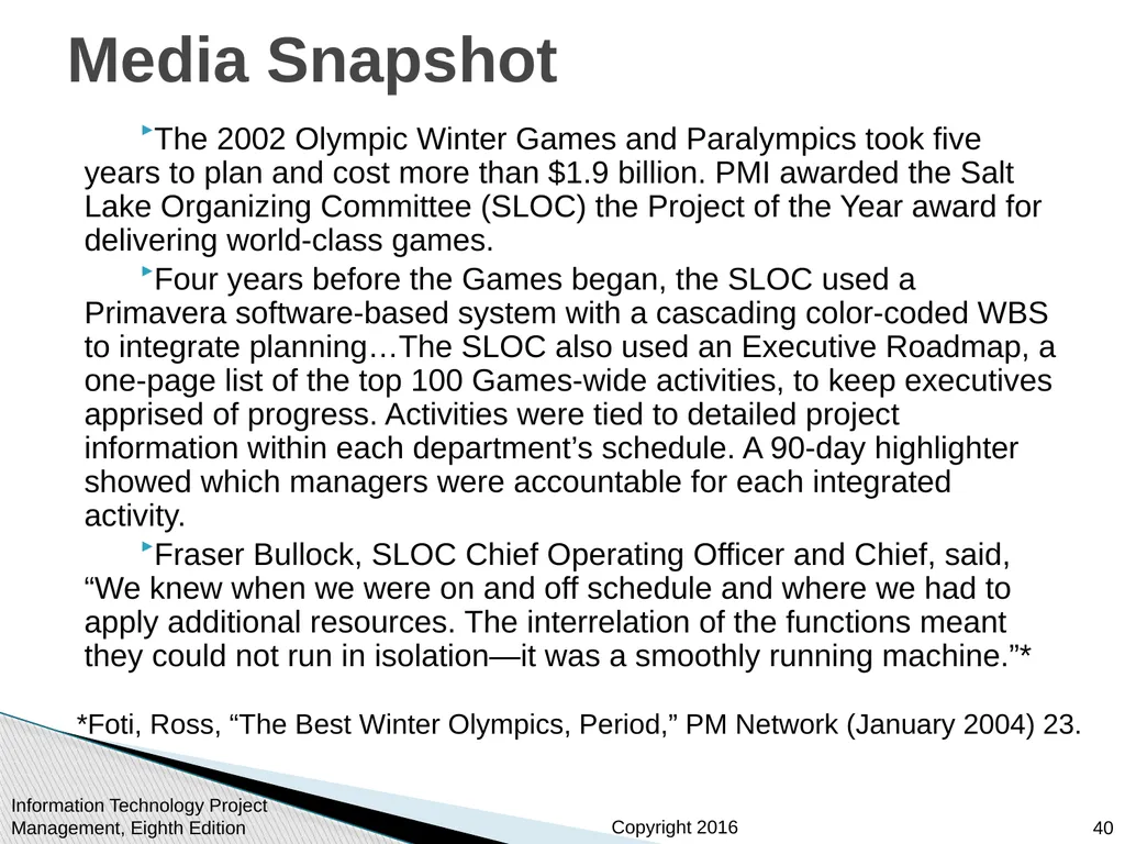 Chapter 4: Project Integration Management - slide 40 of 52