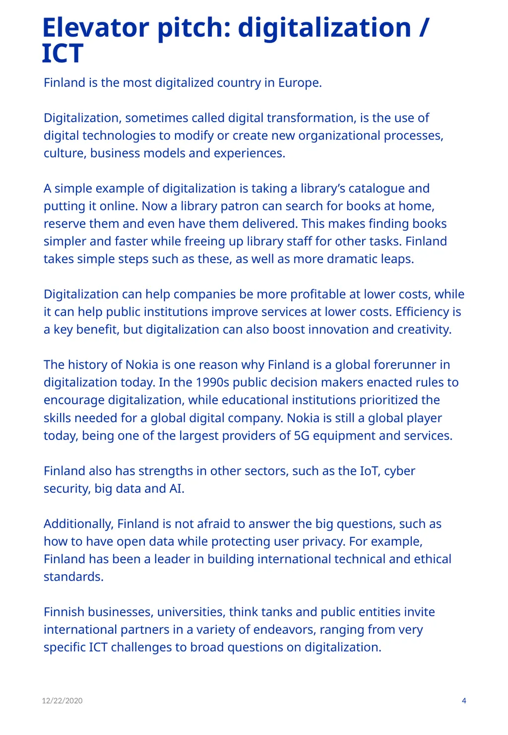 Digitalization / ICT 12/22/2020 1 PART I: GENERAL - slide 4 of 21