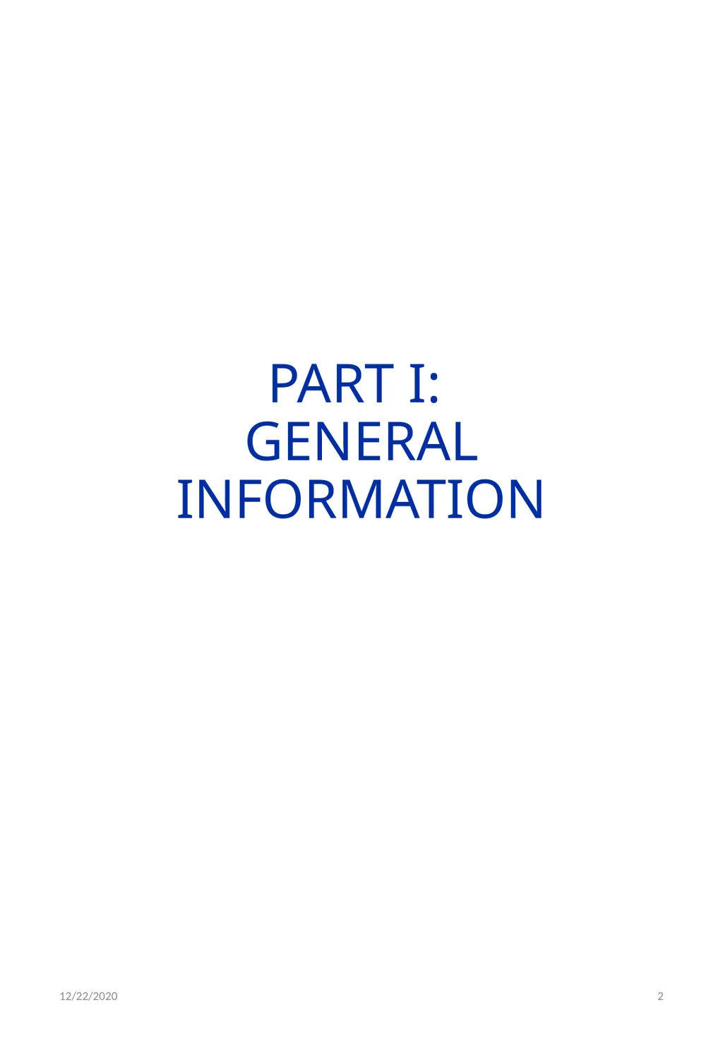 Digitalization / ICT 12/22/2020 1 PART I: GENERAL - slide 2 of 21