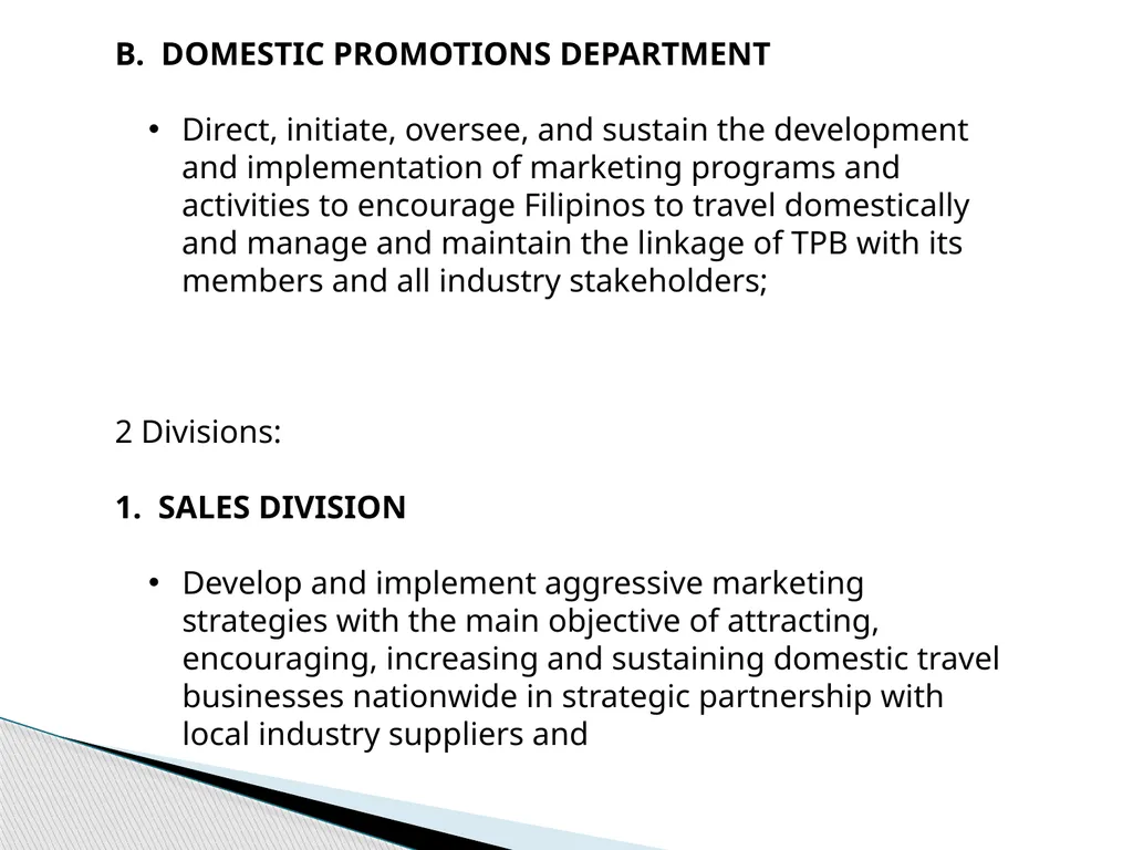 TOURISM PROMOTIONS BOARD PHILIPPINES TPB History: - slide 27 of 71