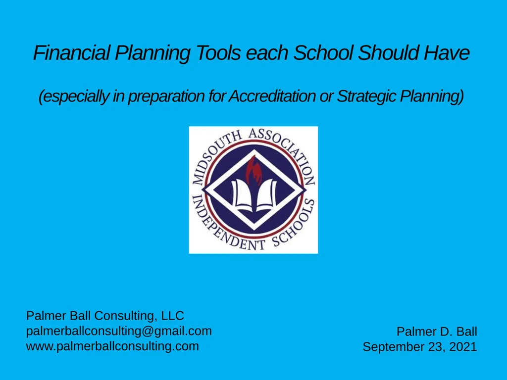 Financial Planning Tools each School Should Have - slide 1 of 54