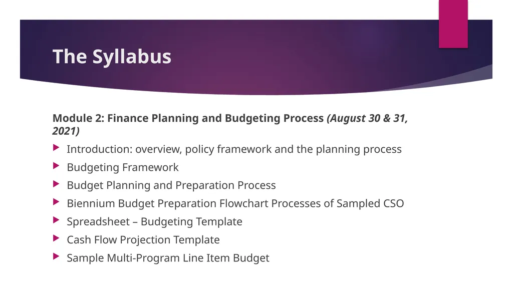 Capacity Building Workshop in Financial and HR - slide 16 of 62