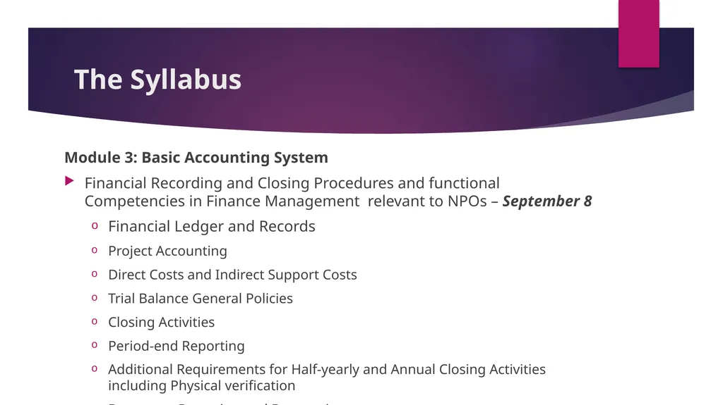 Capacity Building Workshop in Financial and HR - slide 22 of 62