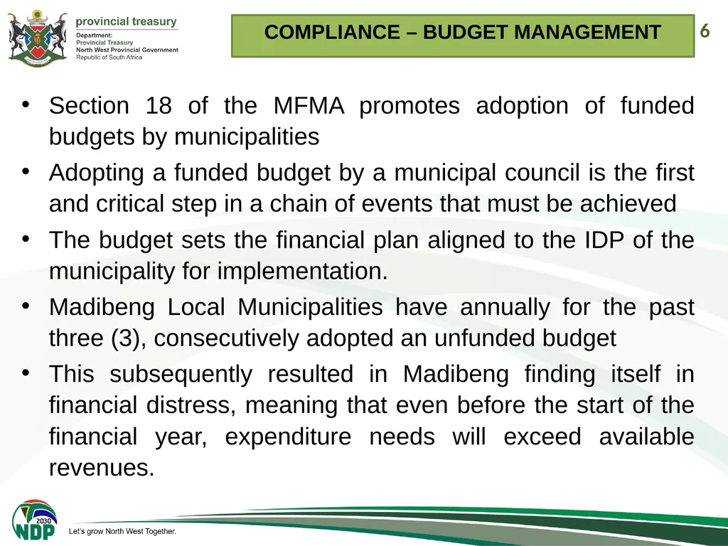 1 PRESENTATION TO THE PORTFOLIO COMMITEE ON - slide 6 of 26