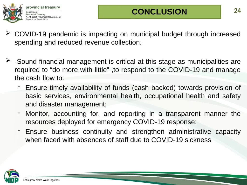 1 PRESENTATION TO THE PORTFOLIO COMMITEE ON - slide 24 of 26