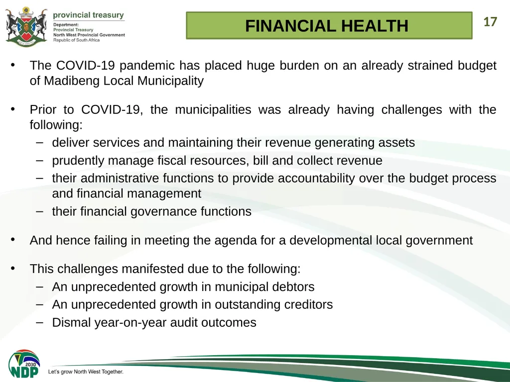 1 PRESENTATION TO THE PORTFOLIO COMMITEE ON - slide 17 of 26