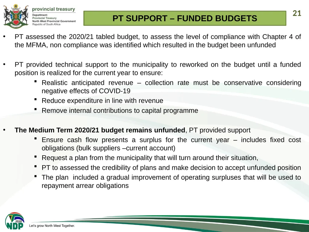 1 PRESENTATION TO THE PORTFOLIO COMMITEE ON - slide 21 of 26