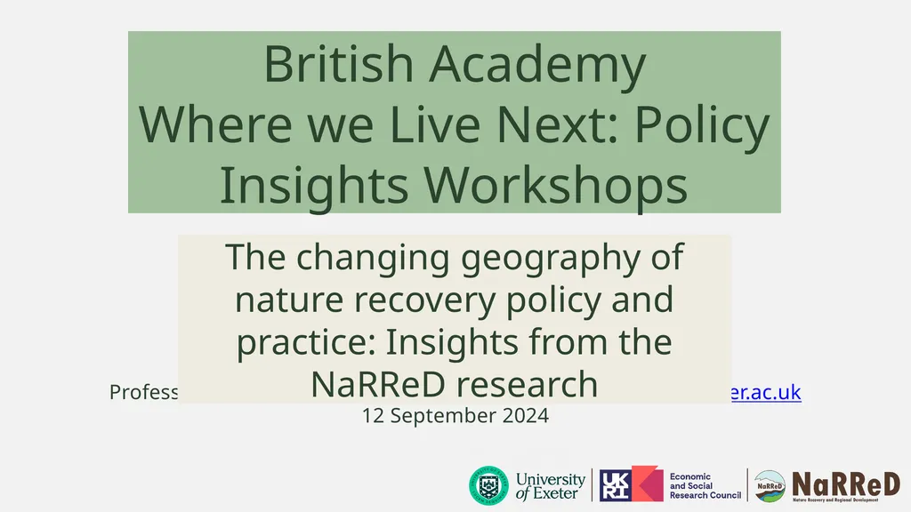 British Academy Where we Live Next: Policy - slide 1 of 8