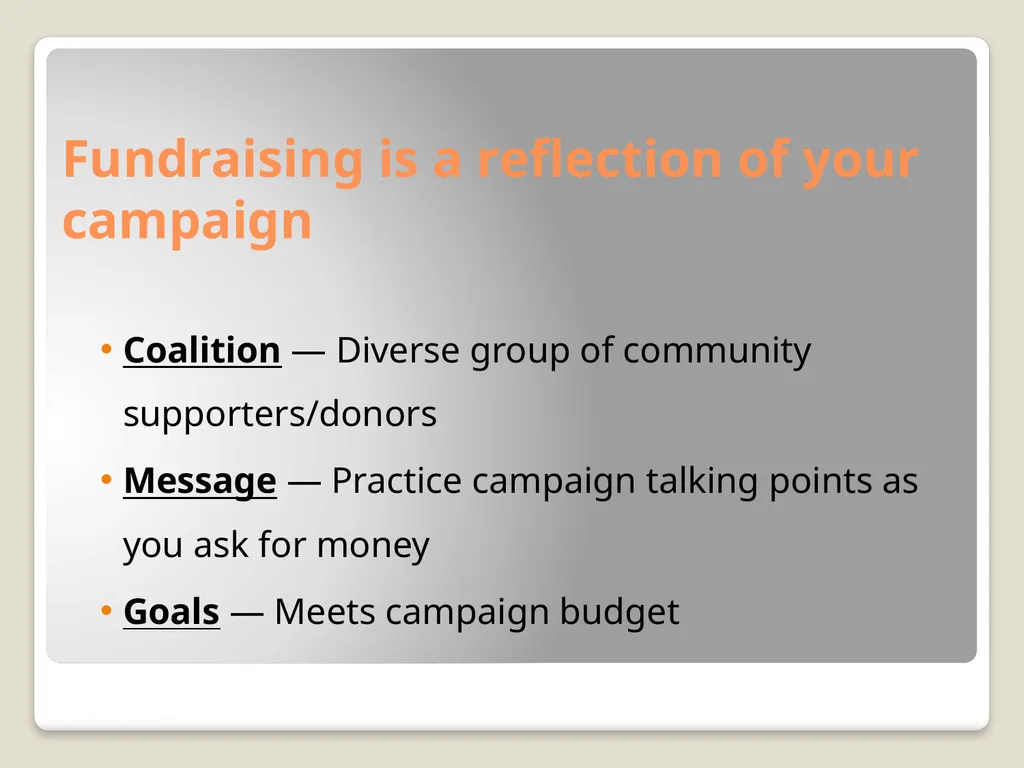 Ballot Measure Fundraising— Basics, Budgeting, & - slide 3 of 24
