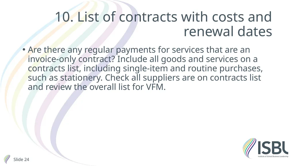 Financial planning and value for money Stephen - slide 24 of 32