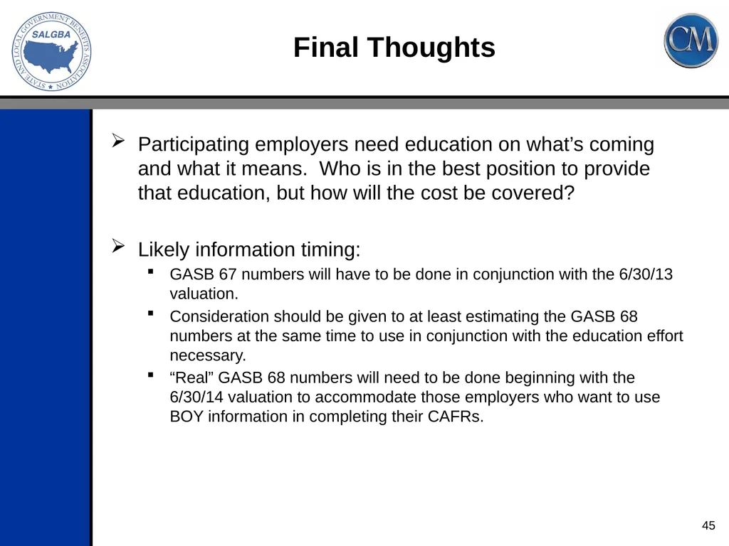 2013 SALGBA Regional Conference Change in GASB - slide 45 of 45