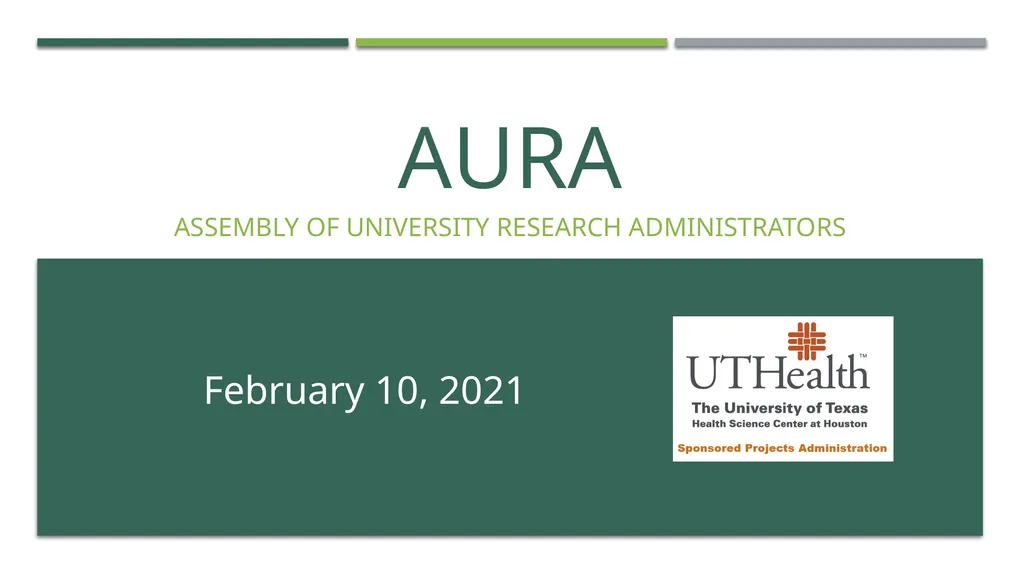 AURA Assembly of university research