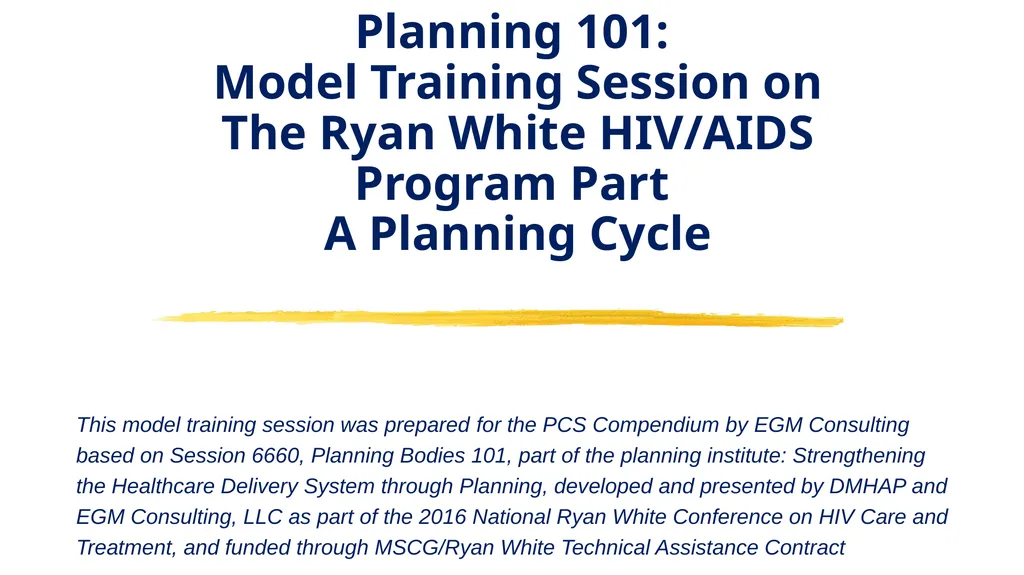 Planning 101: Model Training Session on The Ryan