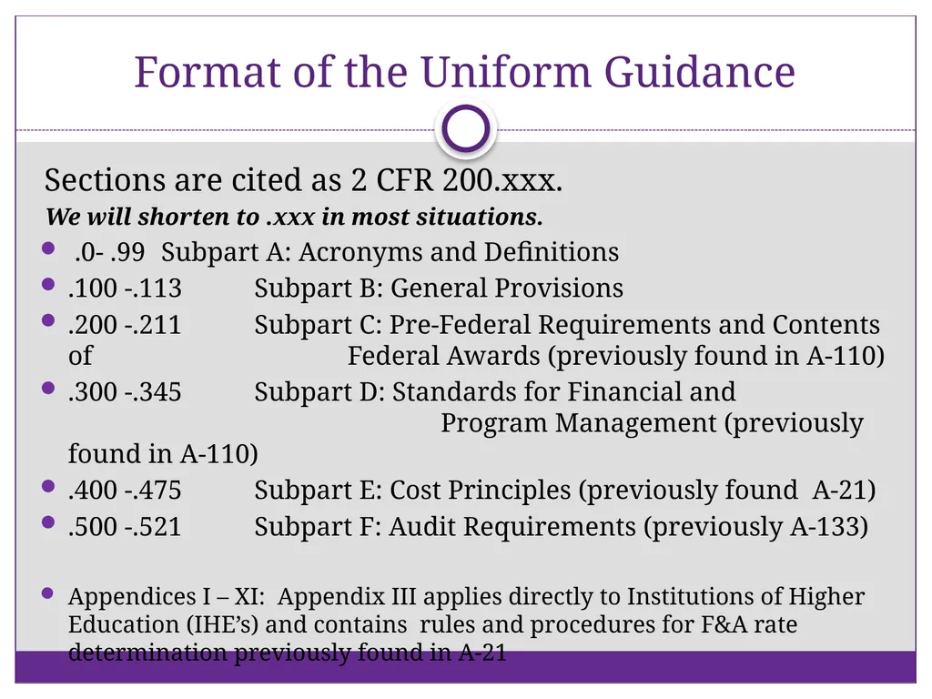 2 CFR Part 200 – Uniform Administrative - slide 5 of 25