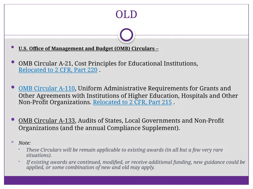 2 CFR Part 200 – Uniform Administrative - slide 2 of 25
