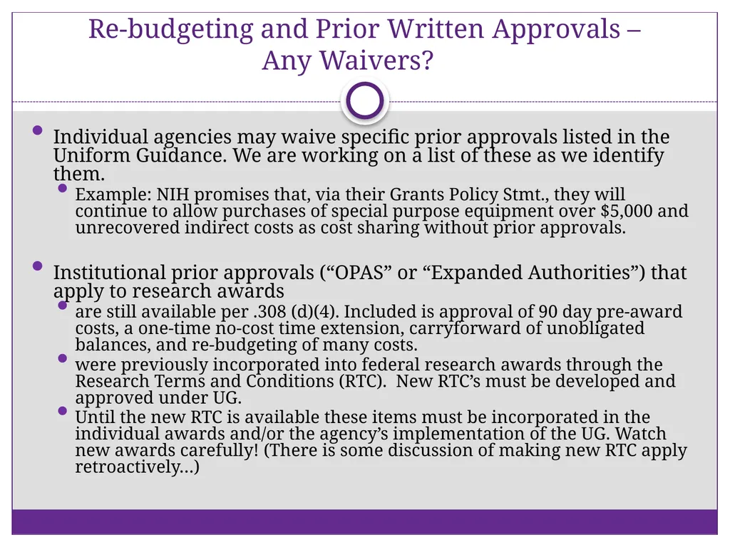 2 CFR Part 200 – Uniform Administrative - slide 10 of 25
