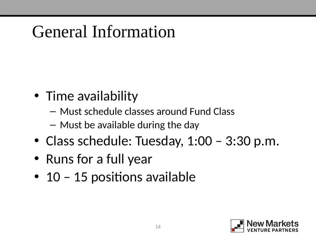 PE / VC Practicum Confidential | Not for - slide 14 of 17