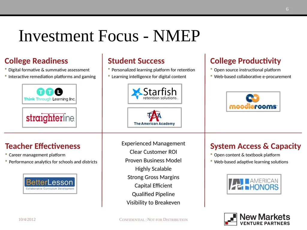 PE / VC Practicum Confidential | Not for - slide 6 of 17