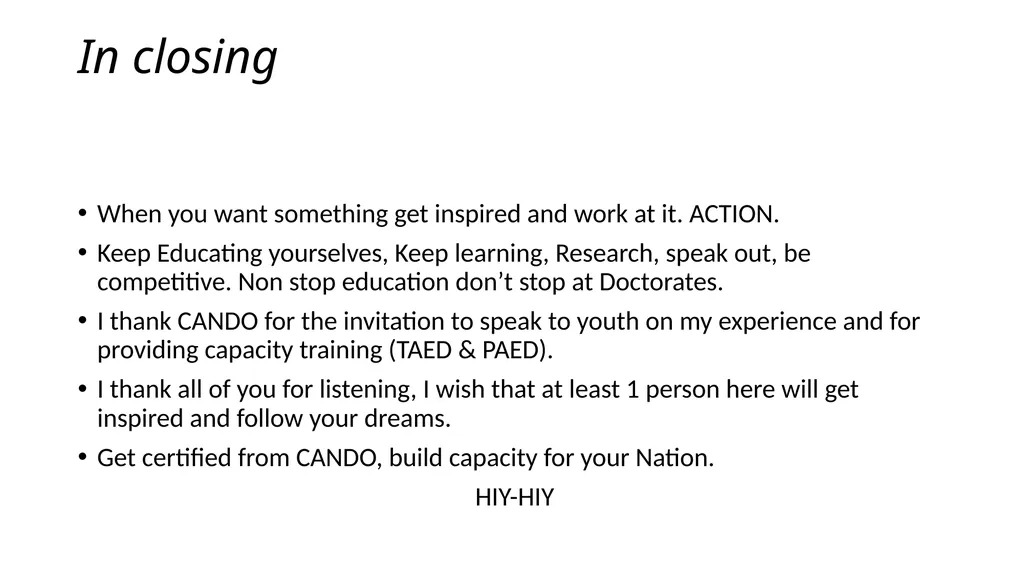CANDO July 25th, 2018 Presentation What your TAED - slide 18 of 18