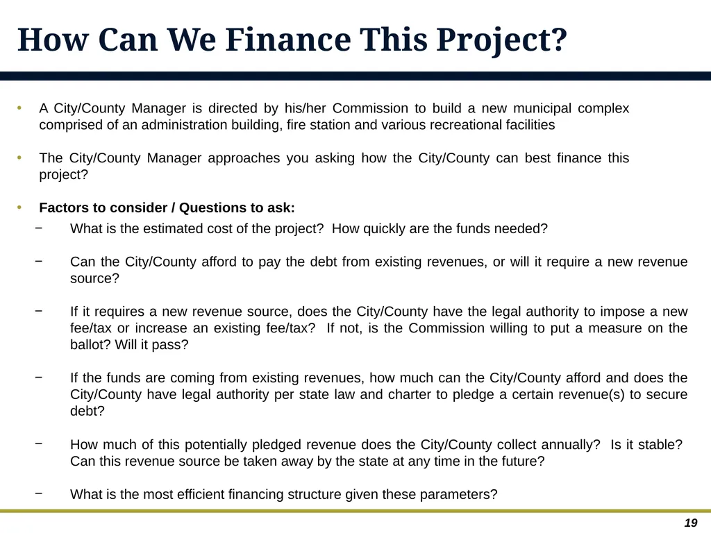 An Overview of Debt Financing for Florida Local - slide 19 of 62