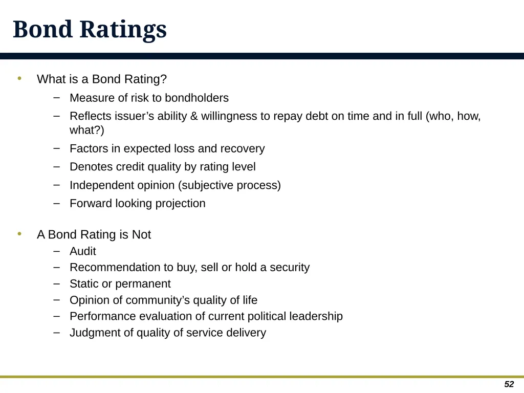 An Overview of Debt Financing for Florida Local - slide 52 of 62