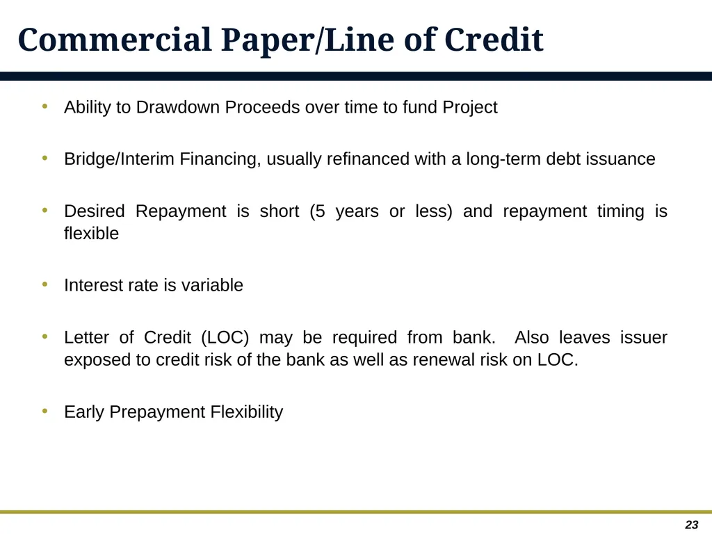 An Overview of Debt Financing for Florida Local - slide 23 of 62
