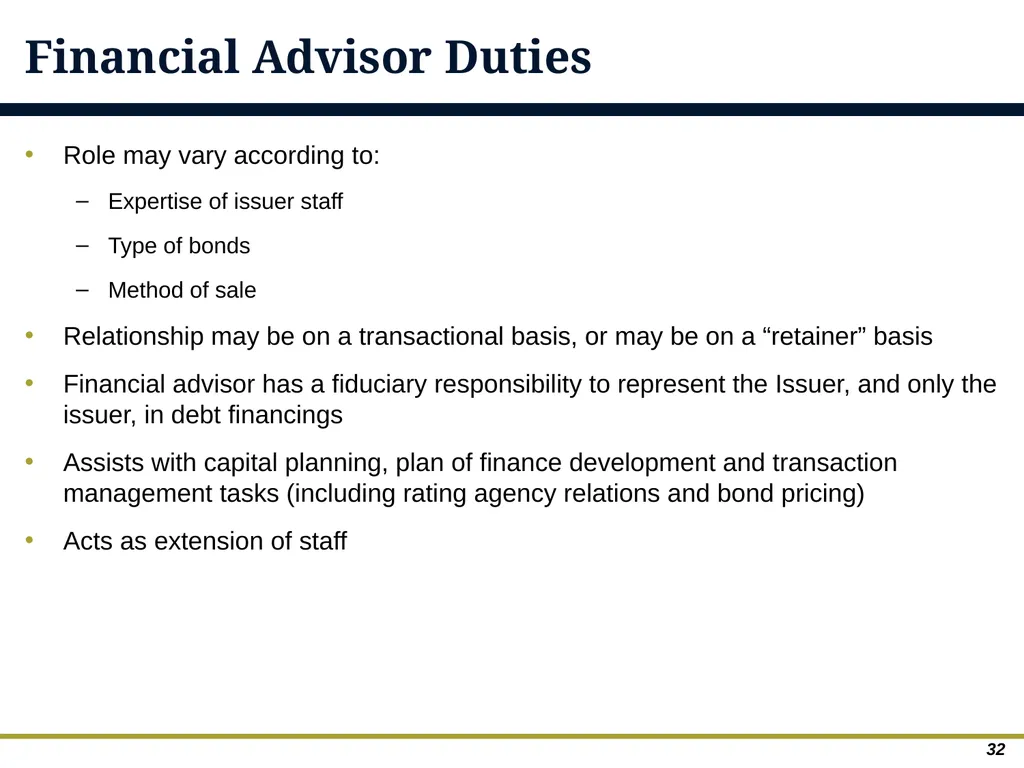 An Overview of Debt Financing for Florida Local - slide 32 of 62