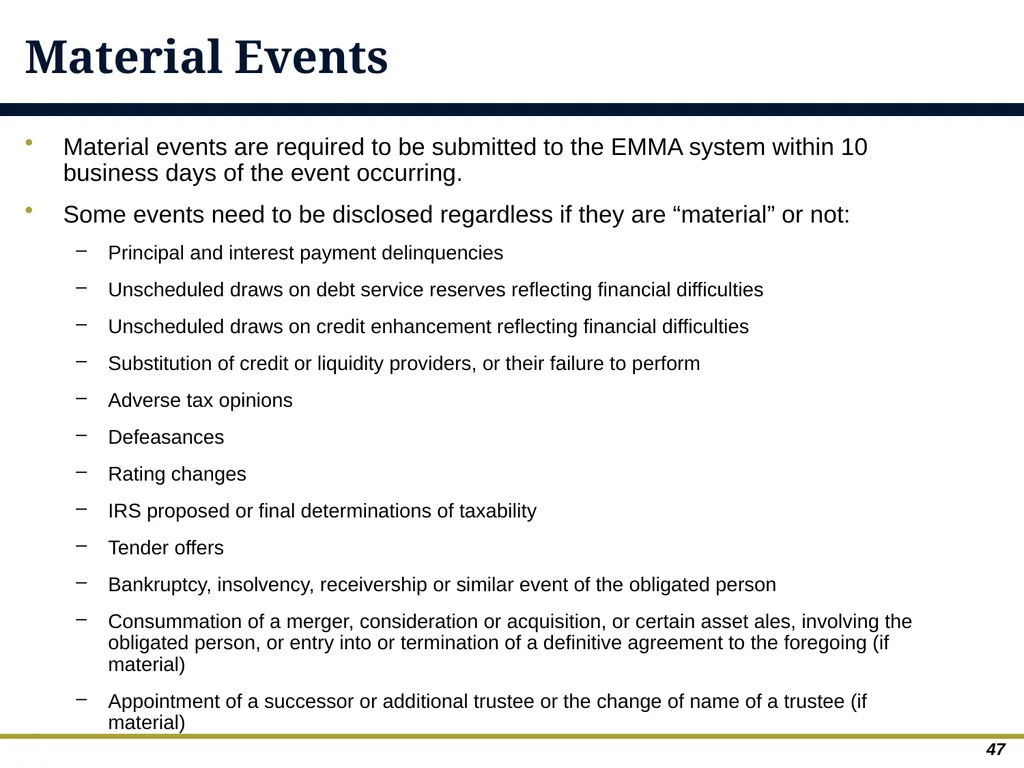 An Overview of Debt Financing for Florida Local - slide 47 of 62