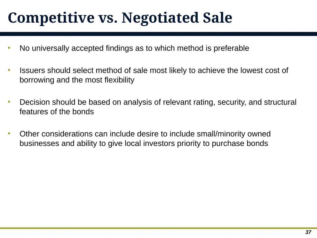 An Overview of Debt Financing for Florida Local - slide 37 of 62
