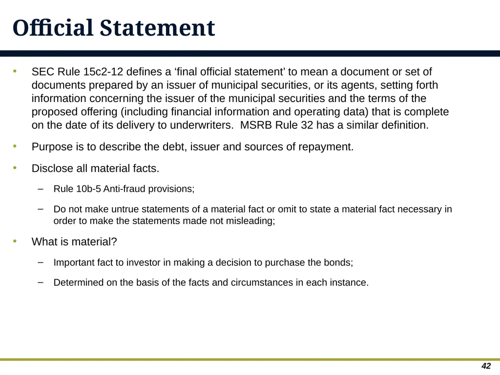 An Overview of Debt Financing for Florida Local - slide 42 of 62