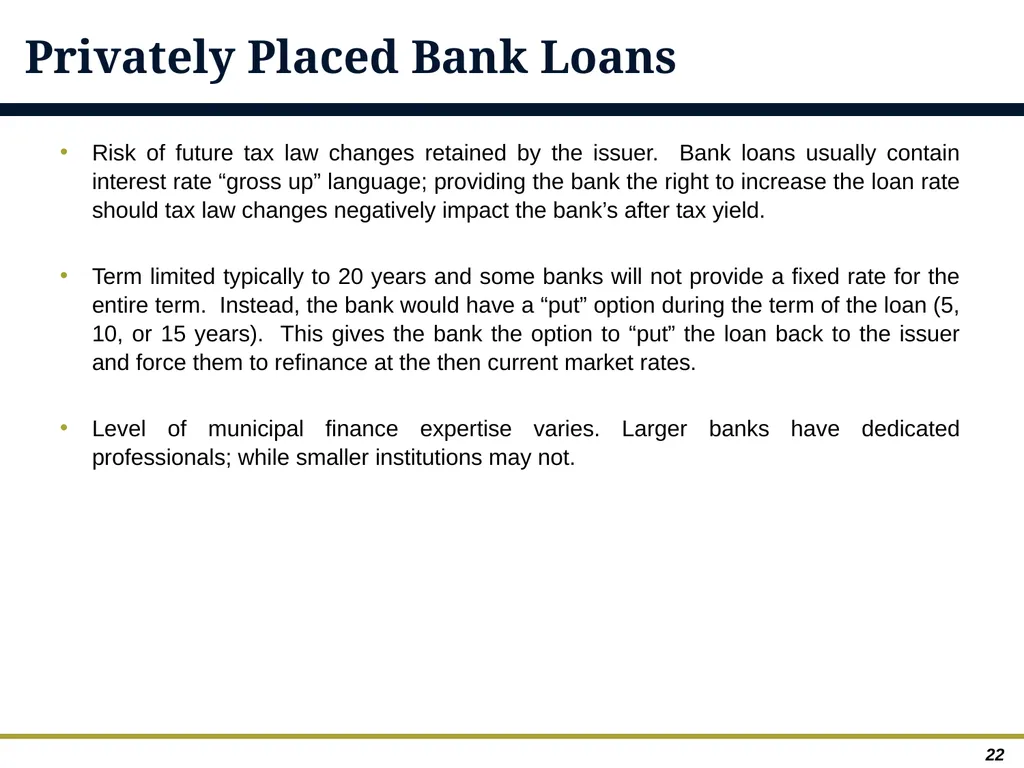 An Overview of Debt Financing for Florida Local - slide 22 of 62
