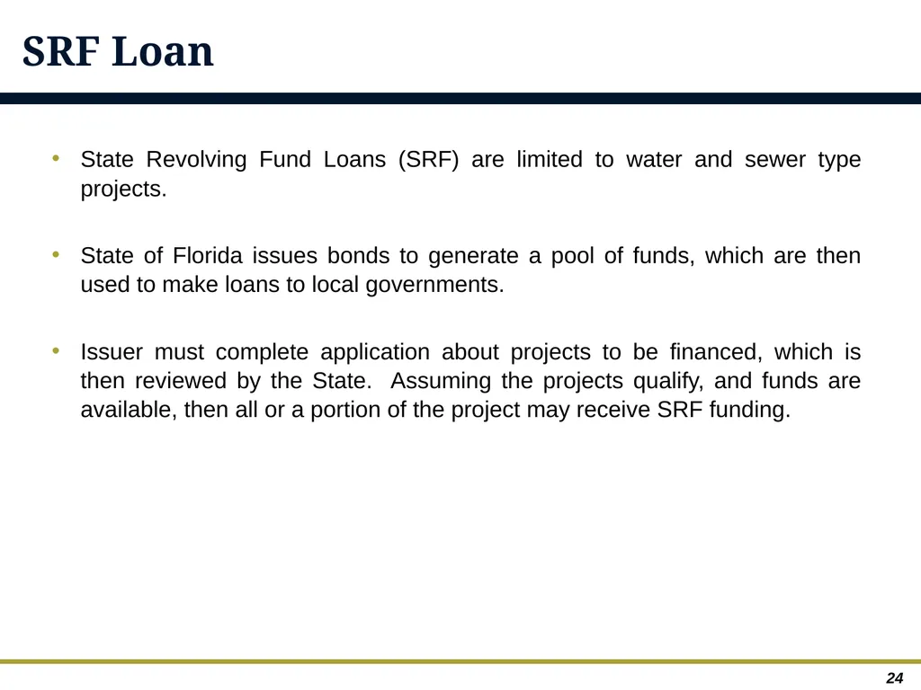 An Overview of Debt Financing for Florida Local - slide 24 of 62