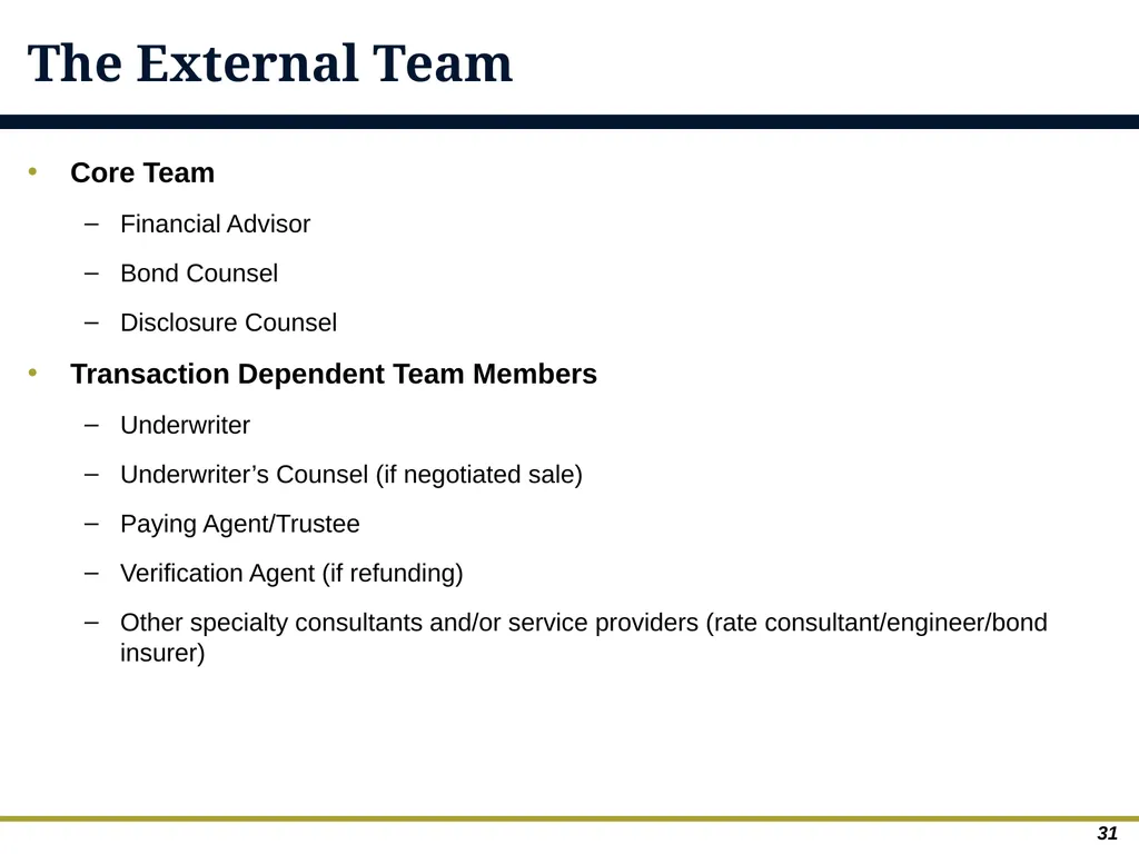 An Overview of Debt Financing for Florida Local - slide 31 of 62